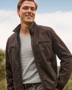 Tommy Bahama Highland Rocker Leather Jacket- Jackets & Outerwear