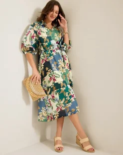 Tommy Bahama Hightide Flora Midi Shirt Dress-Women Dresses