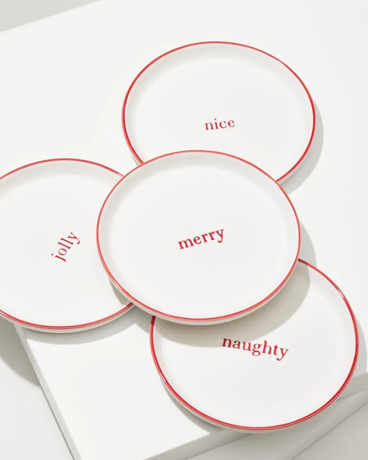 Tommy Bahama Holiday Appetizer Plates—Set of 4- Drinkware & Bar