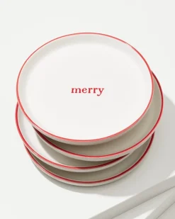 Tommy Bahama Holiday Appetizer Plates—Set of 4- Drinkware & Bar