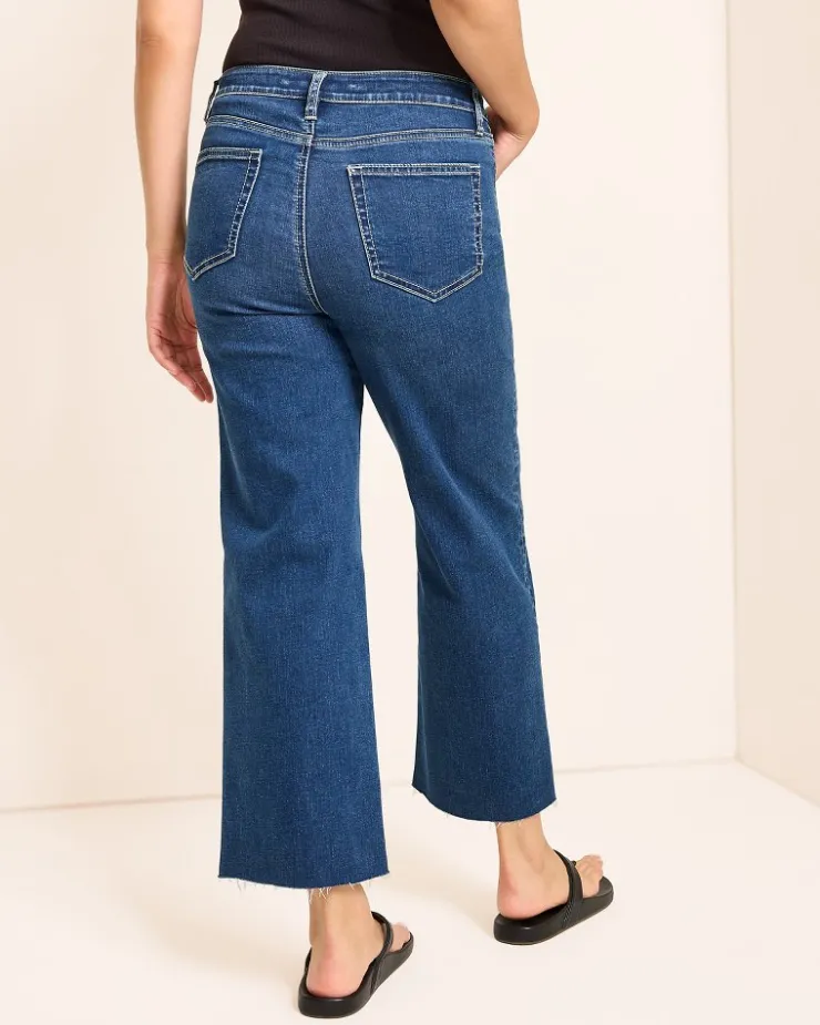 Tommy Bahama Indigo Palms™ High-Rise Cropped Wide-Leg Jeans-Women Pants & Crops|Jeans