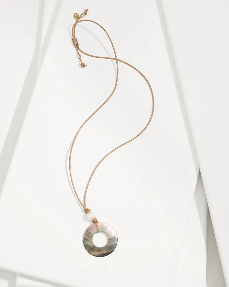 Tommy Bahama Indigo Shore Grey Shell Pendant Necklace-Women Jewelry