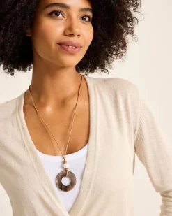 Tommy Bahama Indigo Shore Grey Shell Pendant Necklace-Women Jewelry