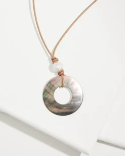 Tommy Bahama Indigo Shore Grey Shell Pendant Necklace-Women Jewelry