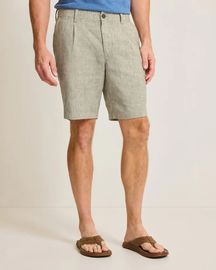 Tommy Bahama Isla Sands Stripe Stretch-Linen 9-Inch Shorts- Shorts