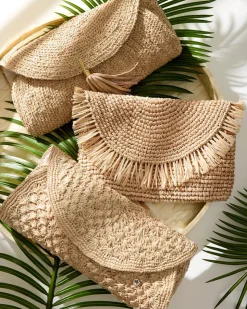 Tommy Bahama Islamora Lux Crocheted Raffia Clutch-Women Handbags & Clutches