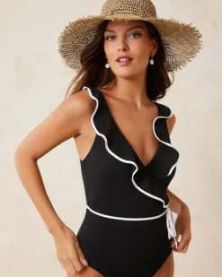 Tommy Bahama Island Cays Cabana Wrap-Front One-Piece Swimsuit-Women One-Piece Suits