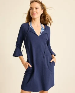 Tommy Bahama Island Cays Flounce-Sleeve Coverup Dress-Women Beach Coverups|Dresses