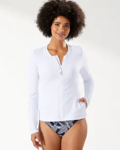 Tommy Bahama Island Cays Rash Guard-Women Beach Coverups