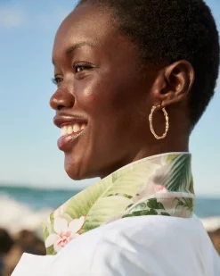Tommy Bahama Island Essence Bamboo Hoop Earrings-Women Jewelry