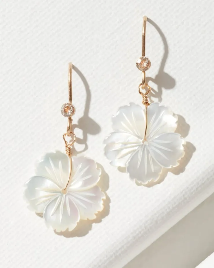 Tommy Bahama Island Essence Hibiscus Drop Earrings-Women Jewelry