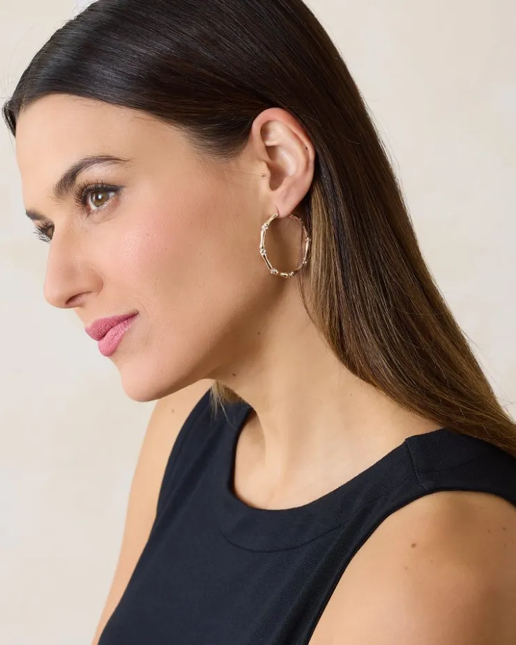 Tommy Bahama Island Essence Bamboo Hoop Earrings-Women Jewelry