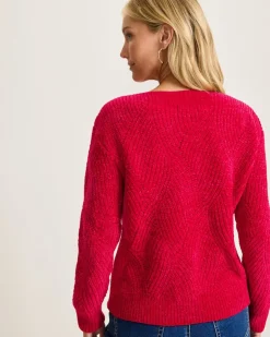 Tommy Bahama Island Luna Chenille Shell Stitch Boat-Neck Sweater-Women Sweaters