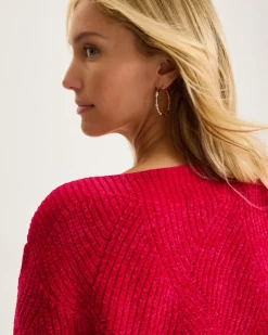 Tommy Bahama Island Luna Chenille Shell Stitch Boat-Neck Sweater-Women Sweaters
