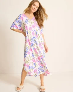 Tommy Bahama Jersey Short-Sleeve Maxi Sleep Caftan-Women Sleepwear