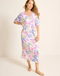 Tommy Bahama Jersey Short-Sleeve Maxi Sleep Caftan-Women Sleepwear