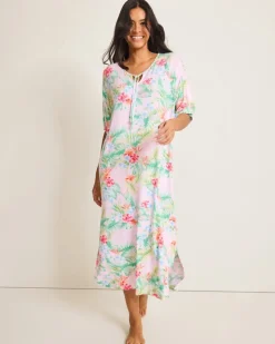 Tommy Bahama Jersey Short-Sleeve Maxi Sleep Caftan-Women Sleepwear