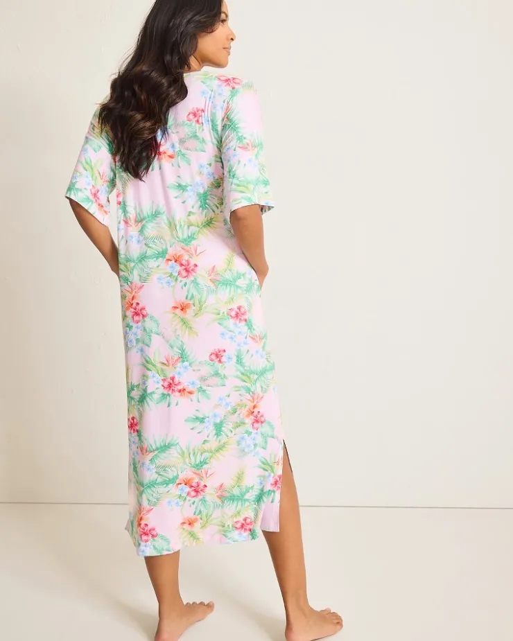 Tommy Bahama Jersey Short-Sleeve Maxi Sleep Caftan-Women Sleepwear