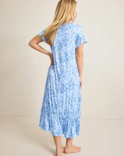 Tommy Bahama Jersey Short-Sleeve Maxi Sleep Dress-Women Sleepwear