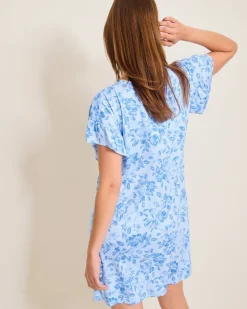 Tommy Bahama Jersey Short-Sleeve Short Sleep Dress-Women Sleepwear