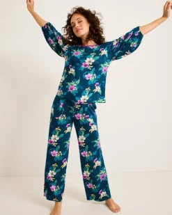 Tommy Bahama Jersey 3/4-Sleeve & Pants Pajama Set-Women Sleepwear