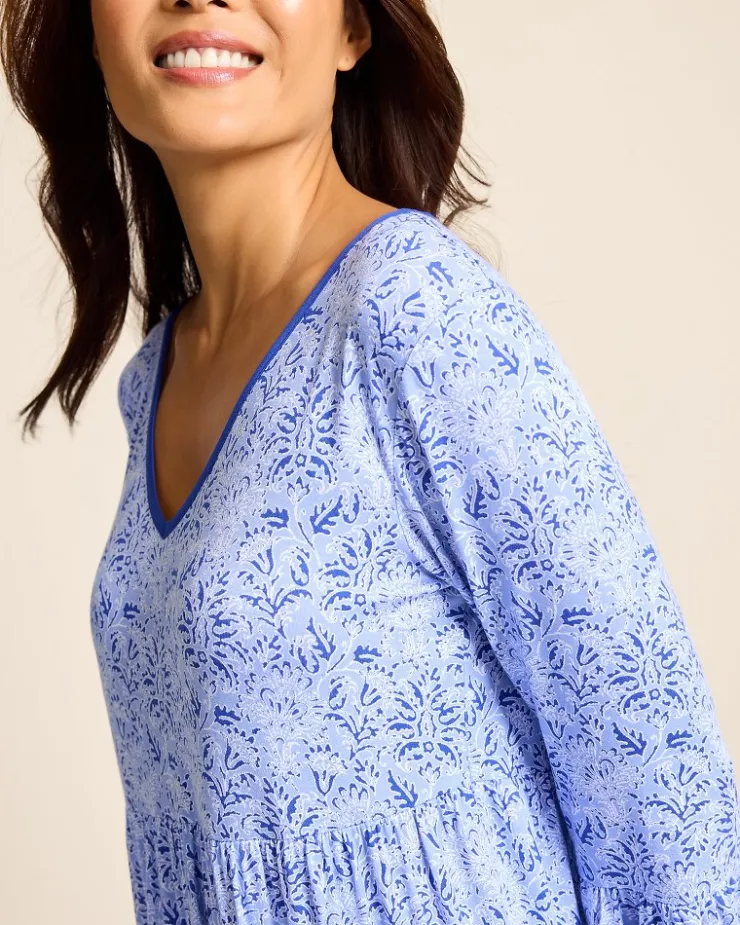 Tommy Bahama Jersey 3/4-Sleeve Short Sleep Dress-Women Sleepwear