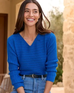 Tommy Bahama Jewel Bay Sequin V-Neck Sweater-Women Sweaters|Tops & Shirts