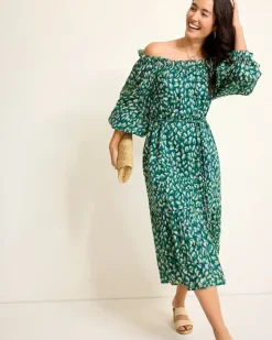 Tommy Bahama Jeweled Jaguar Midi Dress-Women Dresses