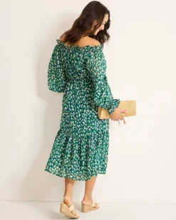 Tommy Bahama Jeweled Jaguar Midi Dress-Women Dresses