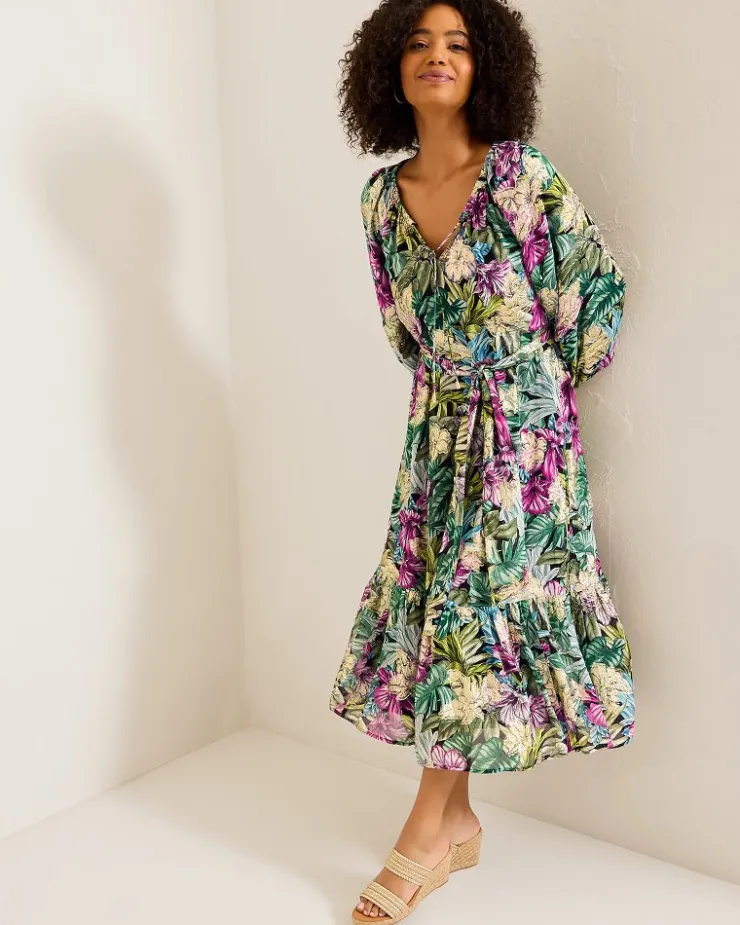 Tommy Bahama Jungle Jewels Shimmer Maxi Dress-Women Dresses