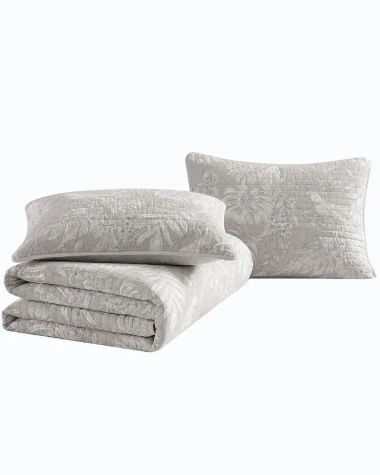 Tommy Bahama Jungle Toile Reversible 3-Piece Full/Queen Quilt Set- Quilts & Blankets