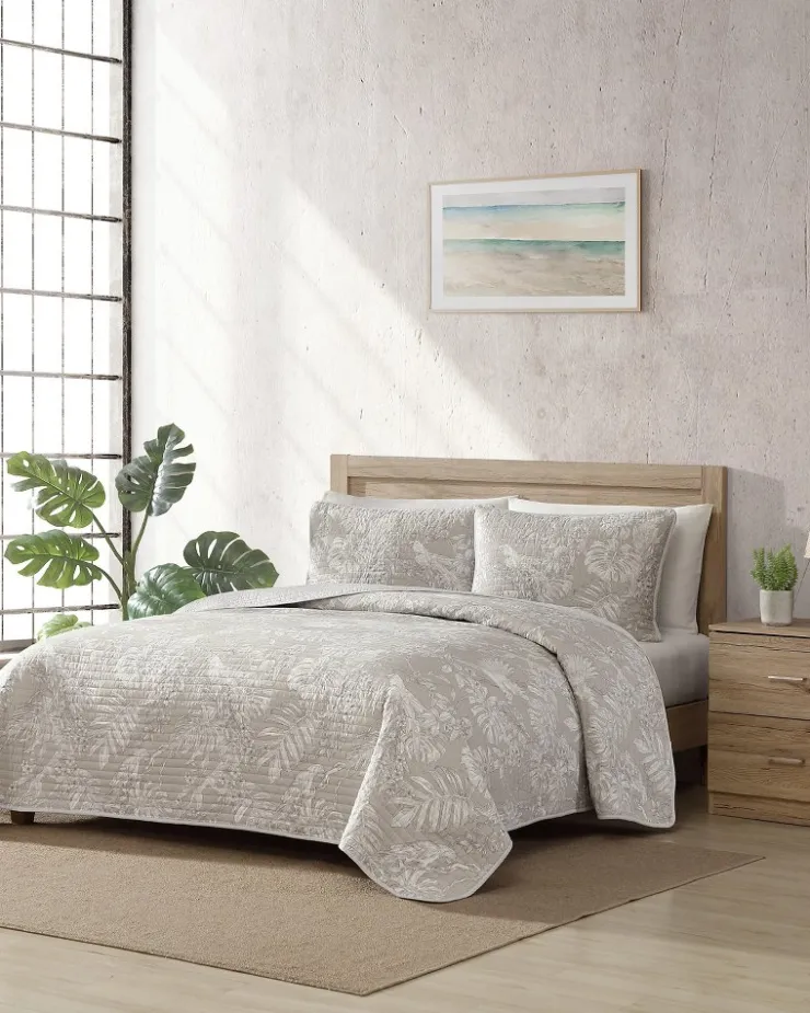 Tommy Bahama Jungle Toile Reversible 3-Piece King Quilt Set- Quilts & Blankets