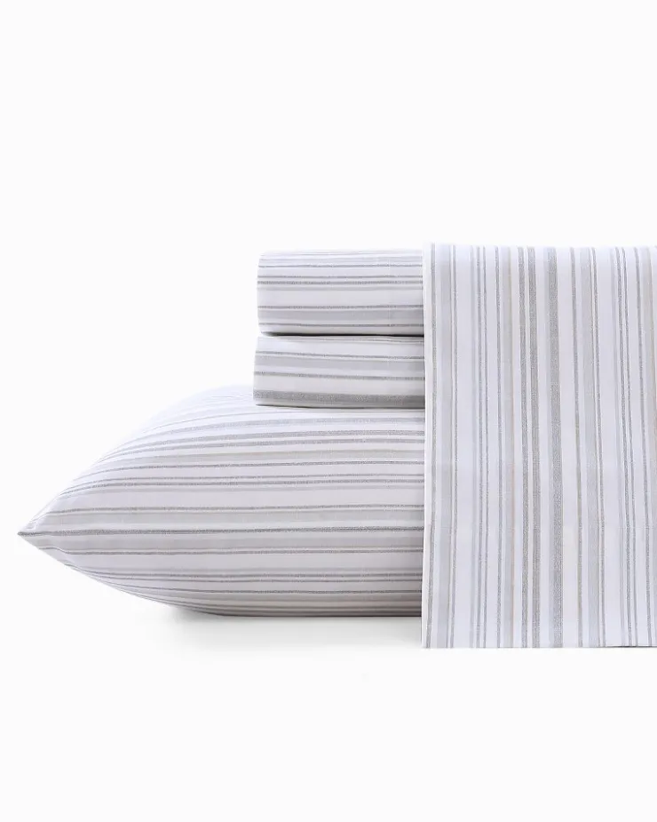 Tommy Bahama Kahanu Stripe 4-Piece King Sheet Set- Sheet Sets & Bedskirts
