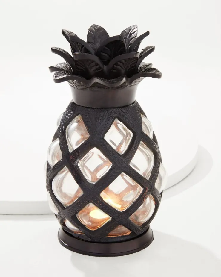 Tommy Bahama Large Glass Pineapple Votive Holder- Candles & Diffusers|Outdoor Accessories