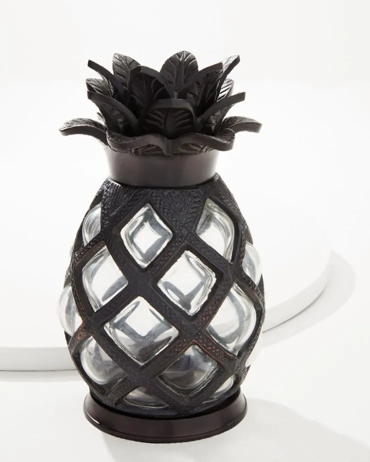 Tommy Bahama Large Glass Pineapple Votive Holder- Candles & Diffusers|Outdoor Accessories