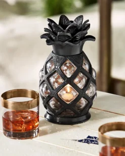 Tommy Bahama Large Glass Pineapple Votive Holder- Candles & Diffusers|Outdoor Accessories