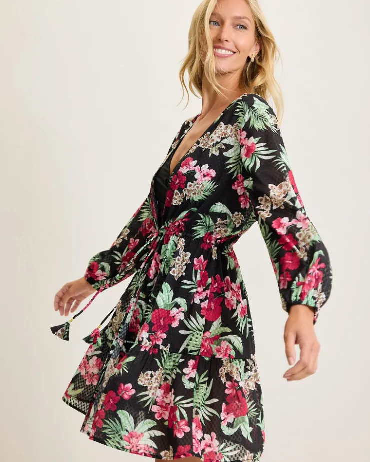 Tommy Bahama Lily Cat Open Front Beach Tunic-Women Beach Coverups