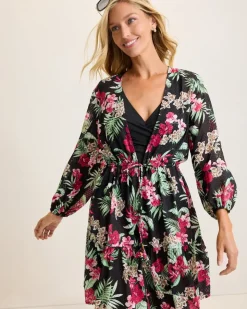 Tommy Bahama Lily Cat Open Front Beach Tunic-Women Beach Coverups