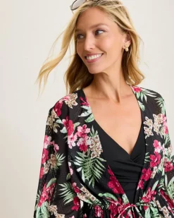 Tommy Bahama Lily Cat Open Front Beach Tunic-Women Beach Coverups