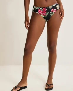 Tommy Bahama Lily Cat Shirred High-Waist Bikini Bottoms-Women Bikini Bottoms