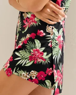 Tommy Bahama Lily Cat Split-Neck Beach Romper-Women Beach Coverups|Dresses