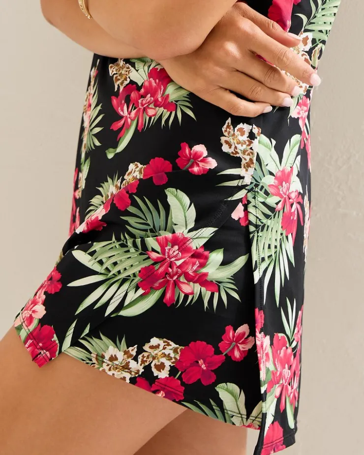 Tommy Bahama Lily Cat Split-Neck Beach Romper-Women Beach Coverups|Dresses
