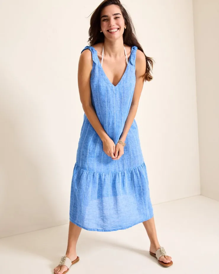 Tommy Bahama Linen Midi Coverup Dress-Women Beach Coverups|Dresses