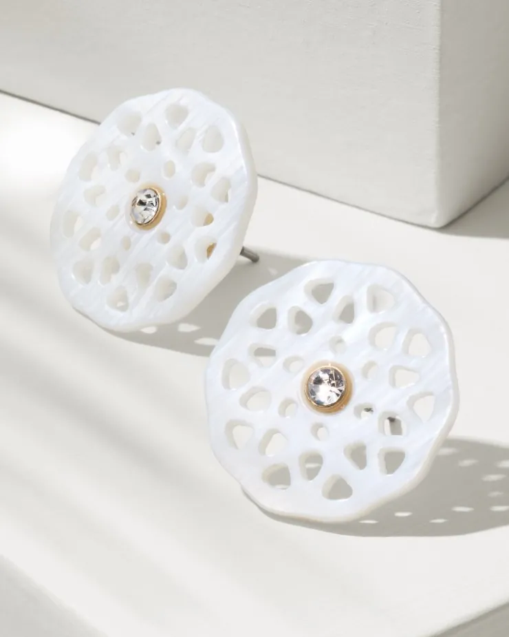 Tommy Bahama Madeira Mother of Pearl Flower Earrings-Women Jewelry