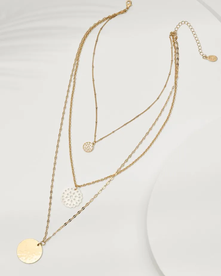 Tommy Bahama Madeira Mother of Pearl Flower Multi-Row Necklace-Women Jewelry
