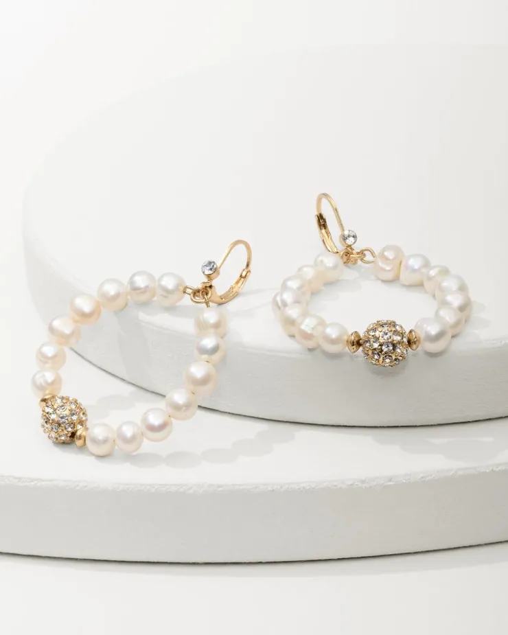 Tommy Bahama Madeira Pearl Statement Drop Hoop Earrings-Women Jewelry