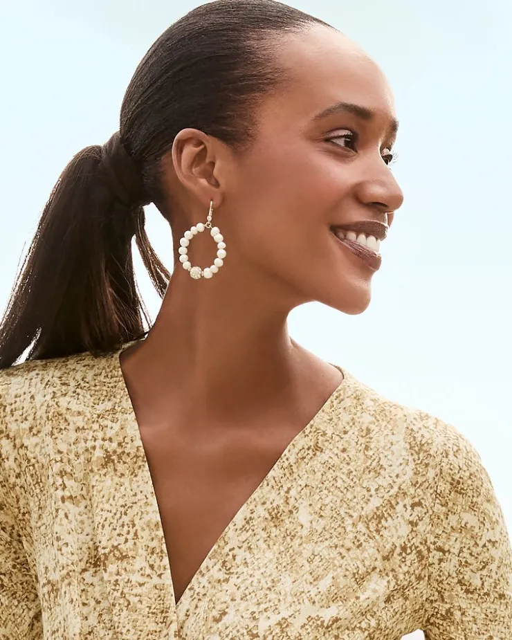 Tommy Bahama Madeira Pearl Statement Drop Hoop Earrings-Women Jewelry
