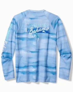 Tommy Bahama Malibu Fronds Crew IslandZone® Rash Guard- T-Shirts|Swim & Boardshorts
