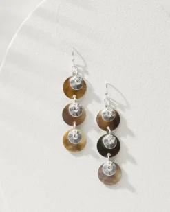 Tommy Bahama Marco Island Grey Multi-Shell Drop Earrings-Women Jewelry