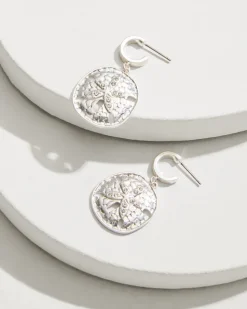 Tommy Bahama Marco Island Sand Dollar Drop Hoop Earrings-Women Jewelry